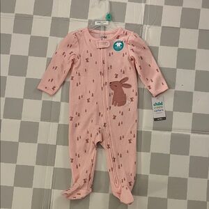 Carter's Pink Bunny Pattern Footie